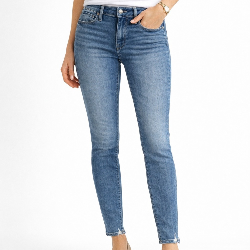 PAIGE‎ Verdugo Ankle Jeans Size 29 Medium Wash Distressed Hem Skinny Denim